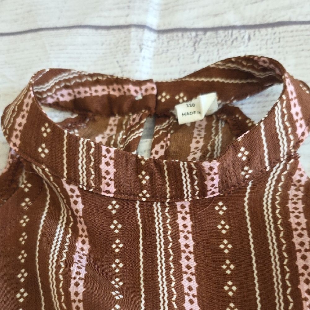 SHEIN Brown and White Halter Tiered Sundress - Picture 3 of 6